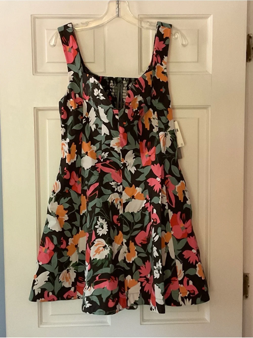 Anthropologie Sweetheart Floral Mini Dress Black Medium NWT Weekend Garden Party - Picture 5 of 15